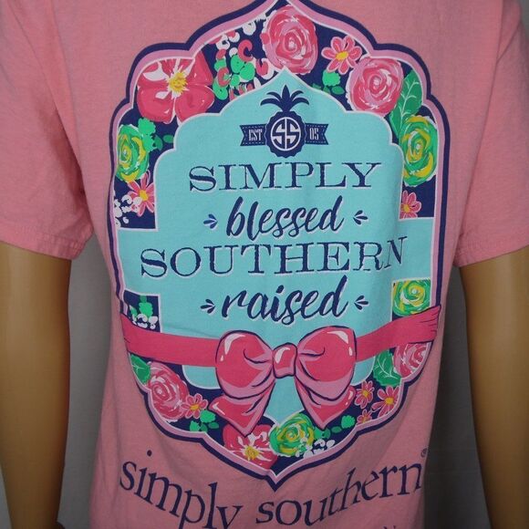 Simply Southern Blessed Raised Graphic T Shirt Tee - Picture 2 of 9